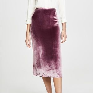 Vince Penne Velvet Silk Pencil Skirt